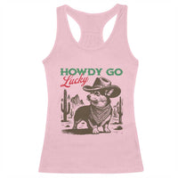 Howdy Go Lucky Racerback Tank Top Funny Corgi St Patrick's Day