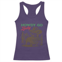 Howdy Go Lucky Racerback Tank Top Funny Corgi St Patrick's Day