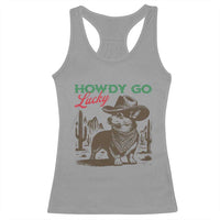 Howdy Go Lucky Racerback Tank Top Funny Corgi St Patrick's Day