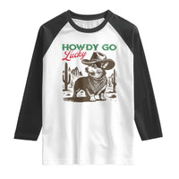 Howdy Go Lucky Raglan Shirt Funny Corgi St Patrick's Day