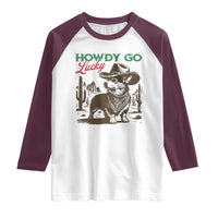 Howdy Go Lucky Raglan Shirt Funny Corgi St Patrick's Day