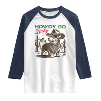 Howdy Go Lucky Raglan Shirt Funny Corgi St Patrick's Day