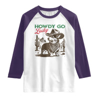 Howdy Go Lucky Raglan Shirt Funny Corgi St Patrick's Day