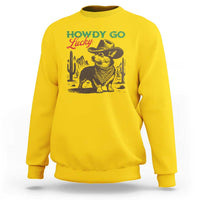 Howdy Go Lucky Sweatshirt Funny Corgi St Patrick's Day