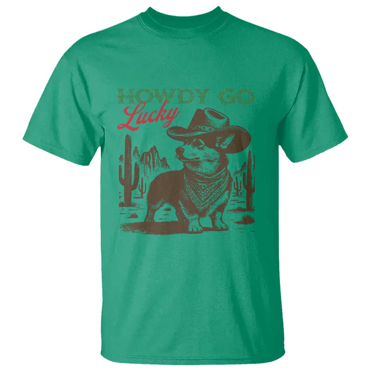 Howdy Go Lucky T Shirt Funny Corgi St Patrick's Day