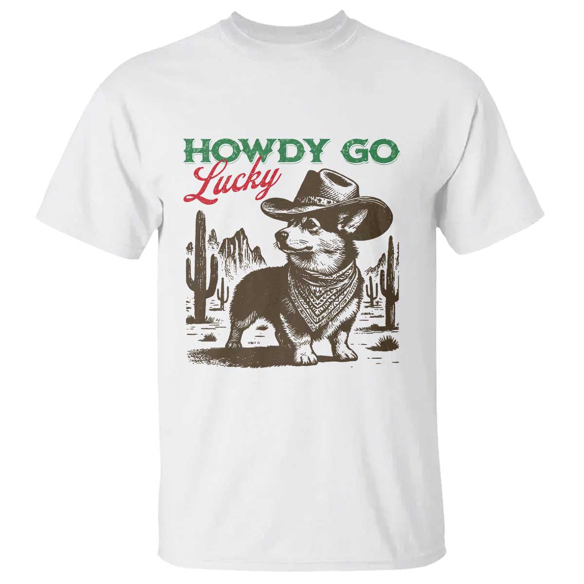 Howdy Go Lucky T Shirt Funny Corgi St Patrick's Day