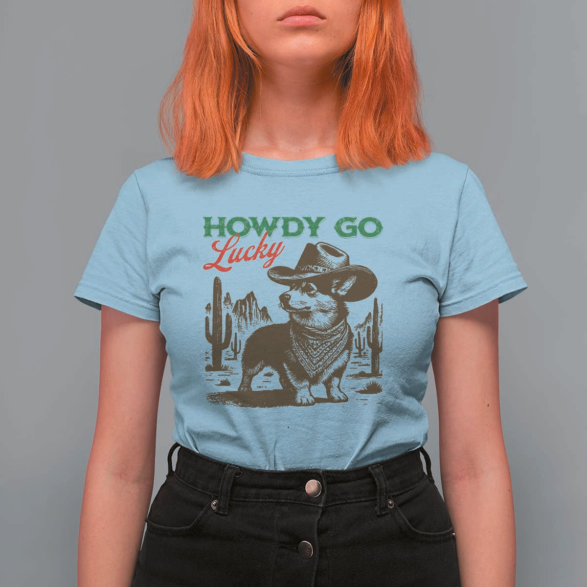 Howdy Go Lucky T Shirt For Women Funny Corgi St Patrick's Day