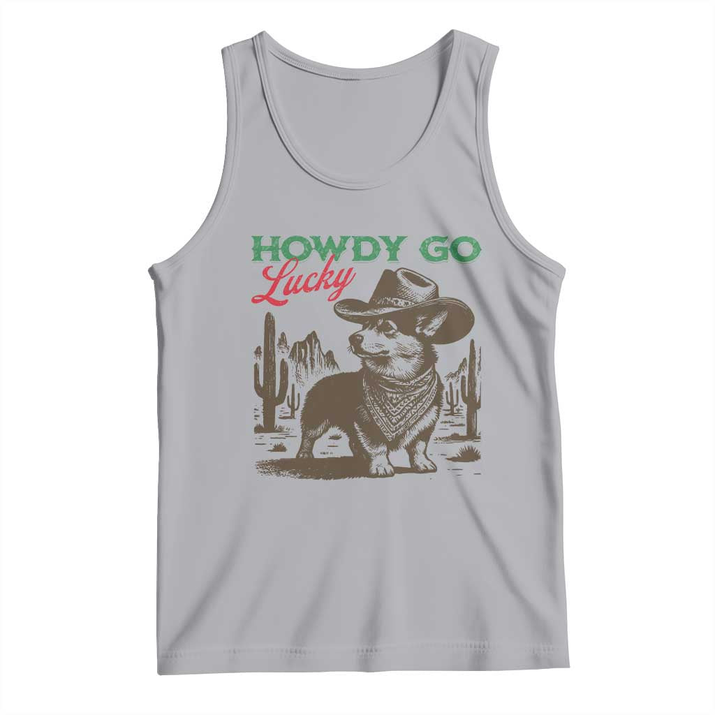 Howdy Go Lucky Tank Top Funny Corgi St Patrick's Day