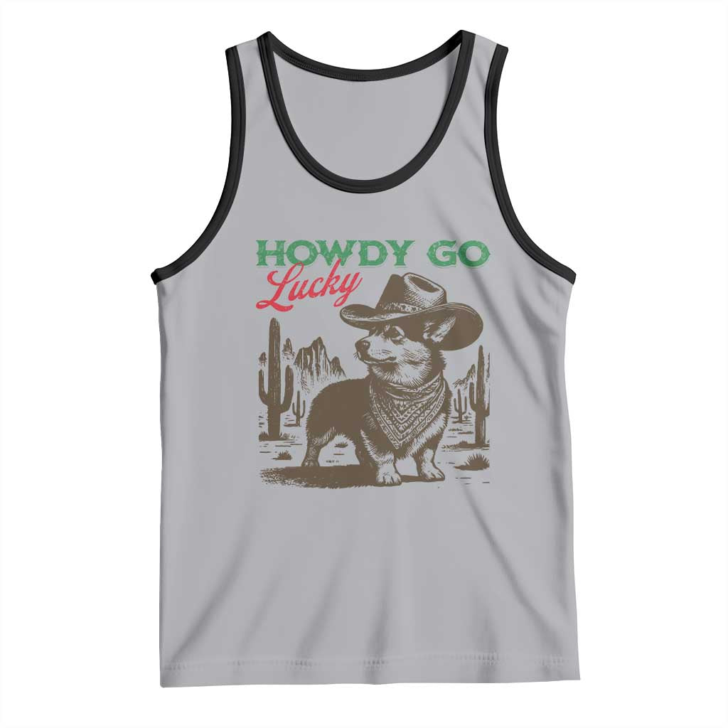 Howdy Go Lucky Tank Top Funny Corgi St Patrick's Day
