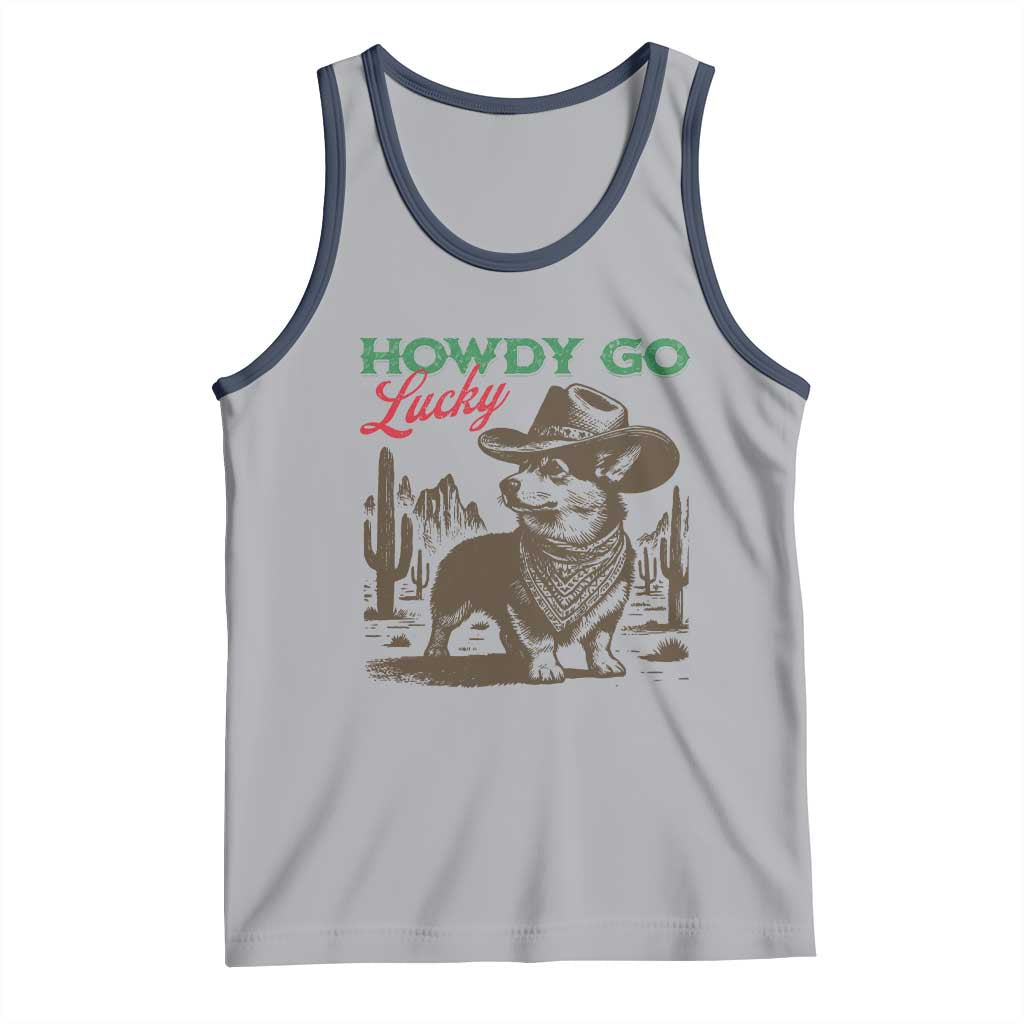Howdy Go Lucky Tank Top Funny Corgi St Patrick's Day