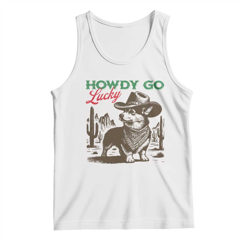 Howdy Go Lucky Tank Top Funny Corgi St Patrick's Day