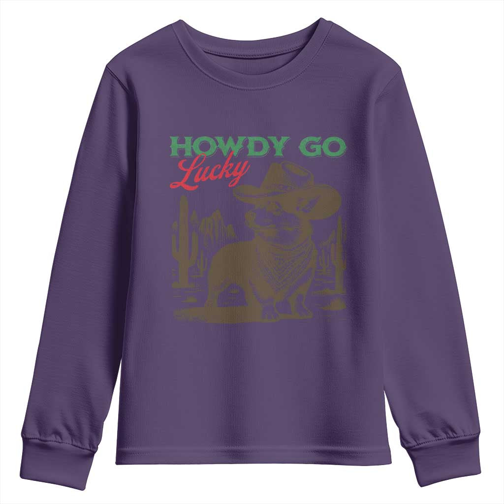 Howdy Go Lucky Youth Sweatshirt Funny Corgi St Patrick's Day