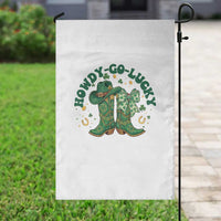 Howdy Go Lucky Garden Flag Green Cowboy Boots St Patrick's Day