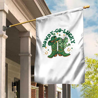 Howdy Go Lucky Garden Flag Green Cowboy Boots St Patrick's Day