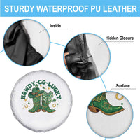 Howdy Go Lucky Spare Tire Cover Green Cowboy Boots St Patrick's Day