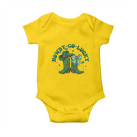 Howdy Go Lucky Baby Onesie Green Cowboy Boots St Patrick's Day
