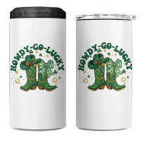 Howdy Go Lucky 4 in 1 Can Cooler Tumbler Green Cowboy Boots St Patrick's Day