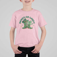 Howdy Go Lucky T Shirt For Kid Green Cowboy Boots St Patrick's Day