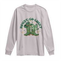 Howdy Go Lucky Long Sleeve Shirt Green Cowboy Boots St Patrick's Day