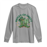 Howdy Go Lucky Long Sleeve Shirt Green Cowboy Boots St Patrick's Day
