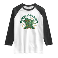 Howdy Go Lucky Raglan Shirt Green Cowboy Boots St Patrick's Day