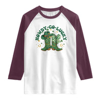 Howdy Go Lucky Raglan Shirt Green Cowboy Boots St Patrick's Day