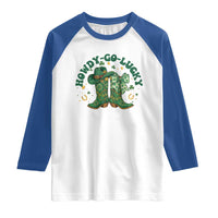 Howdy Go Lucky Raglan Shirt Green Cowboy Boots St Patrick's Day