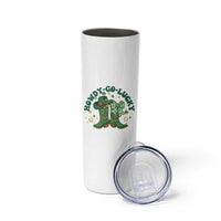 Howdy Go Lucky Skinny Tumbler Green Cowboy Boots St Patrick's Day