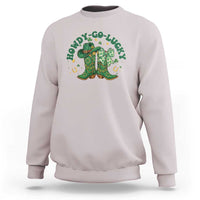 Howdy Go Lucky Sweatshirt Green Cowboy Boots St Patrick's Day
