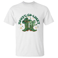 Howdy Go Lucky T Shirt Green Cowboy Boots St Patrick's Day
