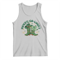 Howdy Go Lucky Tank Top Green Cowboy Boots St Patrick's Day