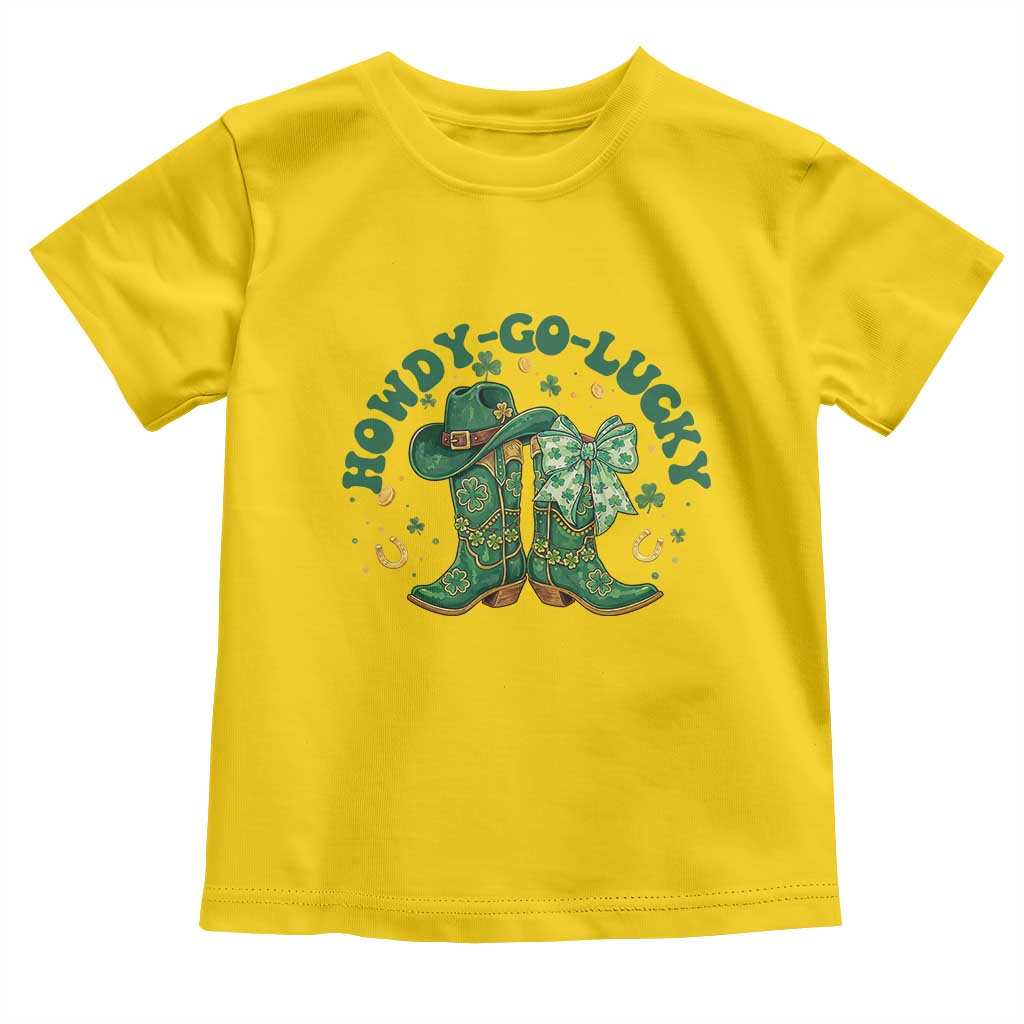 Howdy Go Lucky Toddler T Shirt Green Cowboy Boots St Patrick's Day
