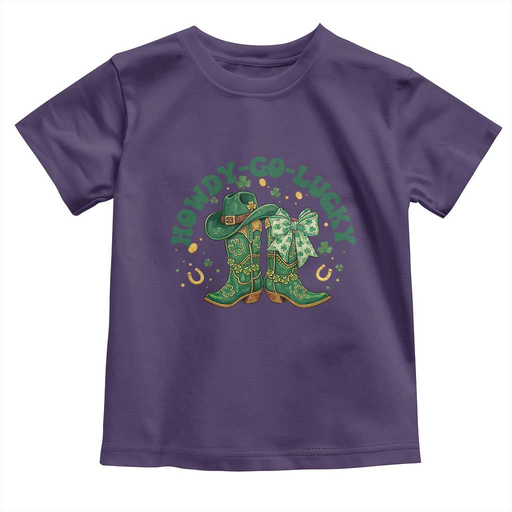 Howdy Go Lucky Toddler T Shirt Green Cowboy Boots St Patrick's Day