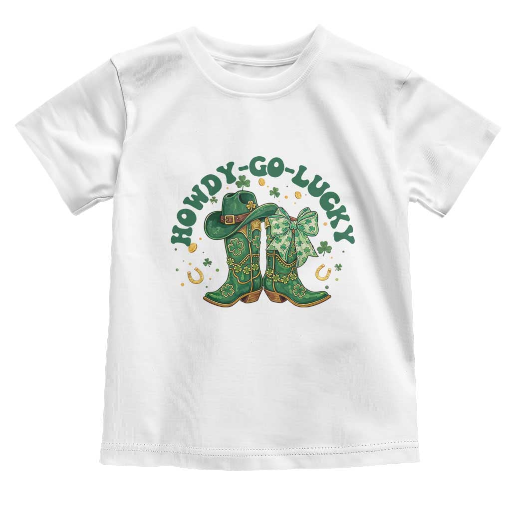 Howdy Go Lucky Toddler T Shirt Green Cowboy Boots St Patrick's Day