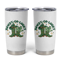 Howdy Go Lucky Tumbler Cup Green Cowboy Boots St Patrick's Day