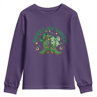 Howdy Go Lucky Youth Sweatshirt Green Cowboy Boots St Patrick's Day
