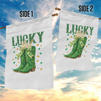 Cowboy St Patrick's Day Garden Flag Lucky Girl Boots