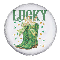 Cowboy St Patrick's Day Spare Tire Cover Lucky Girl Boots