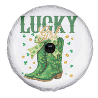 Cowboy St Patrick's Day Spare Tire Cover Lucky Girl Boots