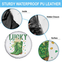 Cowboy St Patrick's Day Spare Tire Cover Lucky Girl Boots