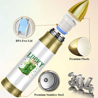 Cowboy St Patrick's Day Bullet Tumbler Lucky Girl Boots