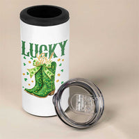 Cowboy St Patrick's Day 4 in 1 Can Cooler Tumbler Lucky Girl Boots