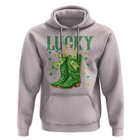 Cowboy St Patrick's Day Hoodie Lucky Girl Boots