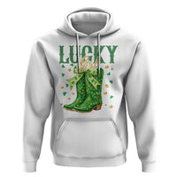 Cowboy St Patrick's Day Hoodie Lucky Girl Boots