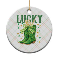 Cowboy St Patrick's Day Ceramic Ornament Lucky Girl Boots