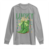 Cowboy St Patrick's Day Long Sleeve Shirt Lucky Girl Boots