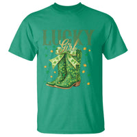 Cowboy St Patrick's Day T Shirt Lucky Girl Boots