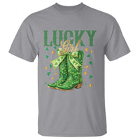 Cowboy St Patrick's Day T Shirt Lucky Girl Boots