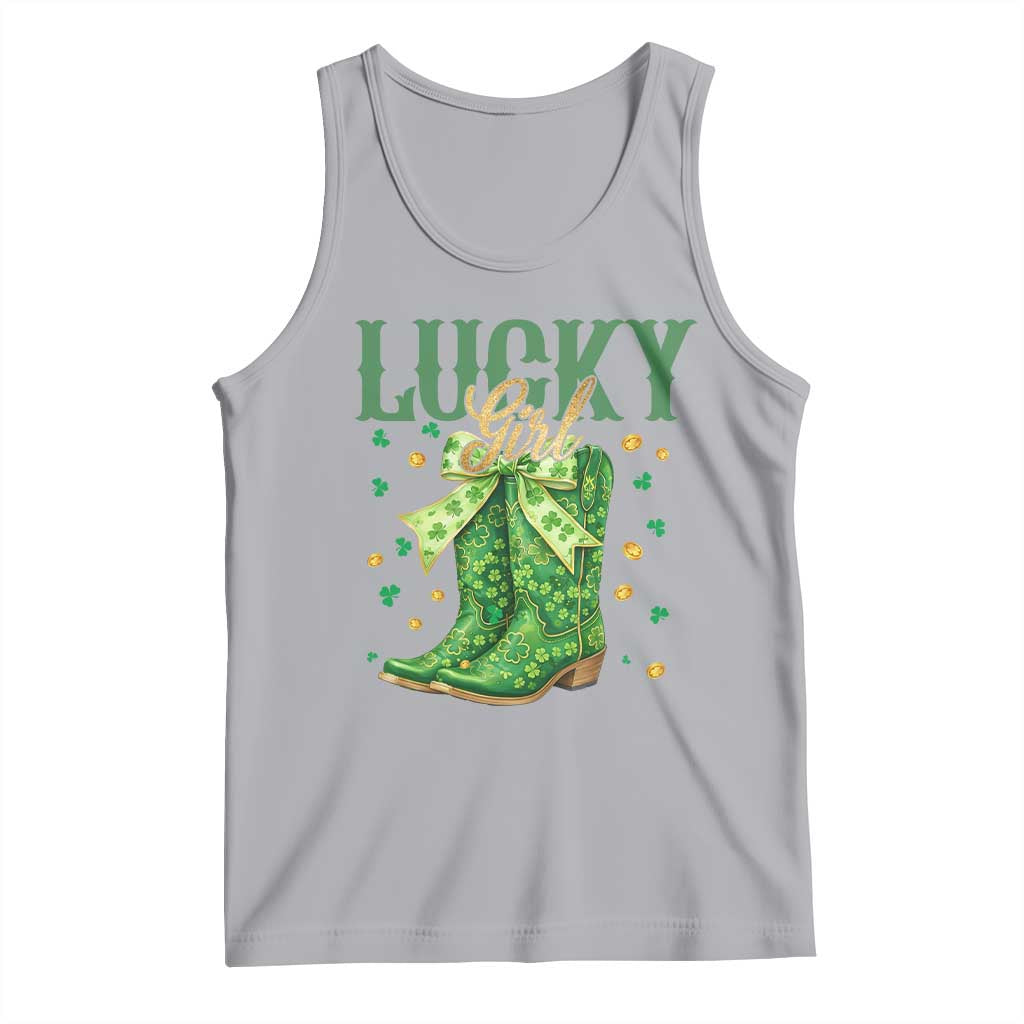 Cowboy St Patrick's Day Tank Top Lucky Girl Boots