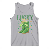 Cowboy St Patrick's Day Tank Top Lucky Girl Boots